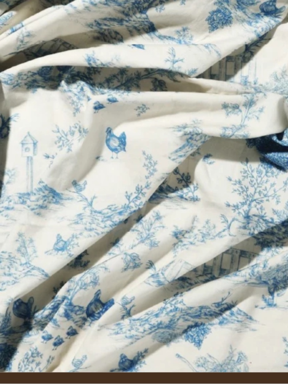 Friend of Mine Toile Tablecloth Blue/ White NWT Size 72”x108”